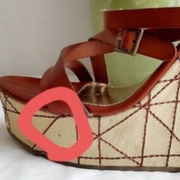 Unlisted Kenneth Cole Women's 10M Brown High Wedge Strappy Platform Sandals - Picture 4 of 12